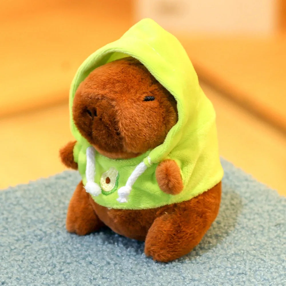 Cute Small Size Capybara Plush Toy with Wings Hoodie Simulation Capybara Doll Fluffty Toy Birthday Gifts