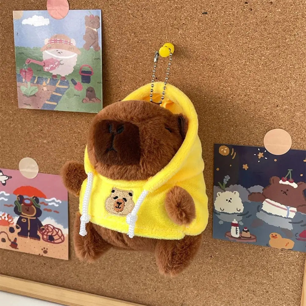 Cute Small Size Capybara Plush Toy with Wings Hoodie Simulation Capybara Doll Fluffty Toy Birthday Gifts