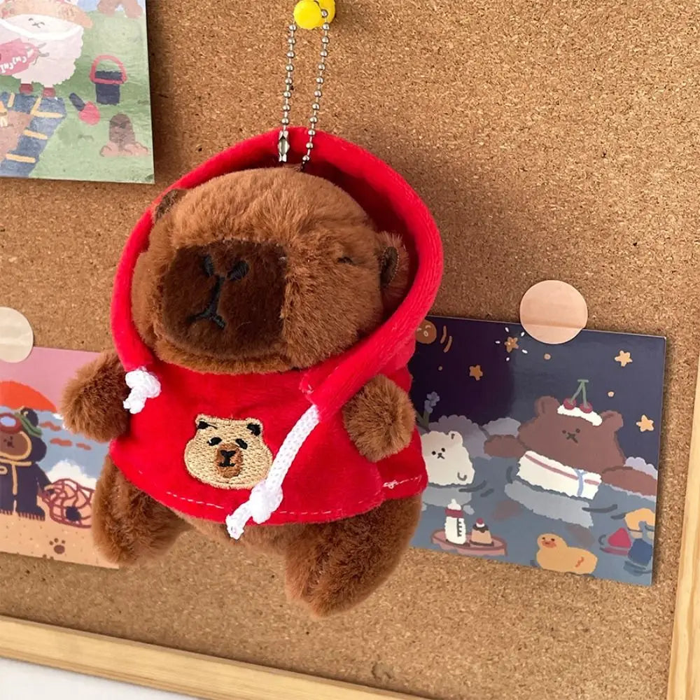 Cute Small Size Capybara Plush Toy with Wings Hoodie Simulation Capybara Doll Fluffty Toy Birthday Gifts