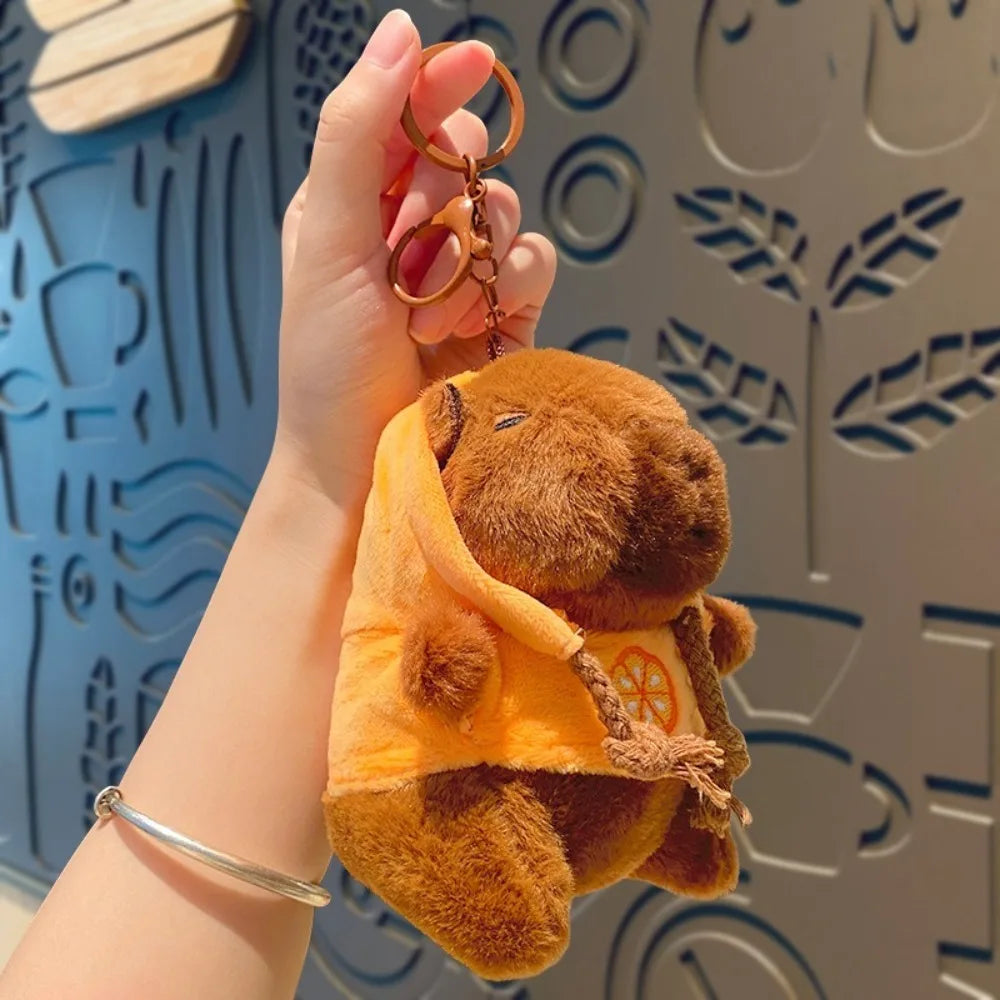 Cute Small Size Capybara Plush Toy with Wings Hoodie Simulation Capybara Doll Fluffty Toy Birthday Gifts