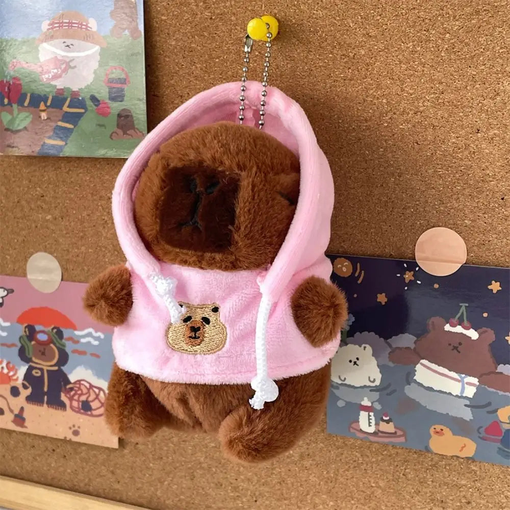 Cute Small Size Capybara Plush Toy with Wings Hoodie Simulation Capybara Doll Fluffty Toy Birthday Gifts