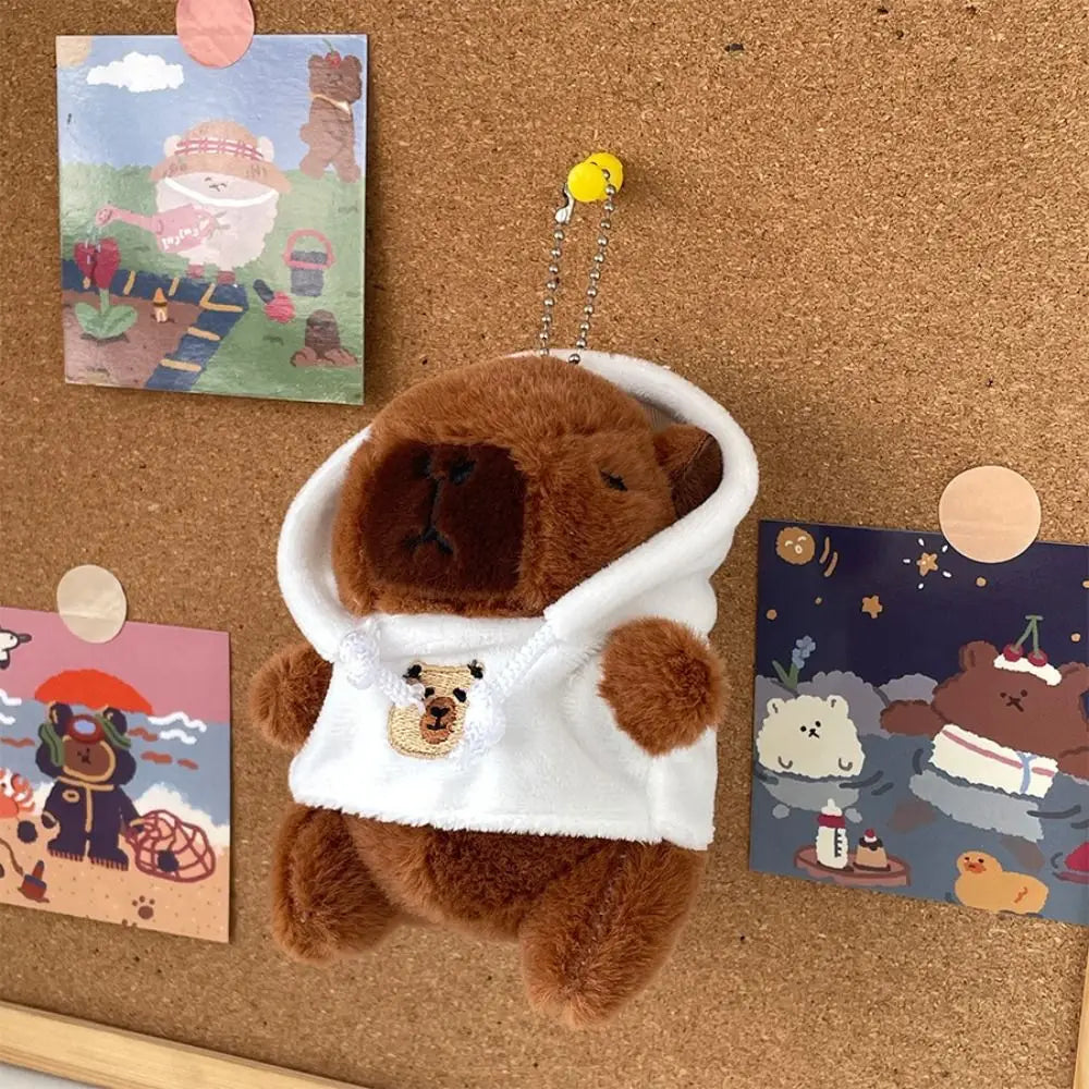 Cute Small Size Capybara Plush Toy with Wings Hoodie Simulation Capybara Doll Fluffty Toy Birthday Gifts