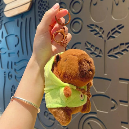 Cute Small Size Capybara Plush Toy with Wings Hoodie Simulation Capybara Doll Fluffty Toy Birthday Gifts