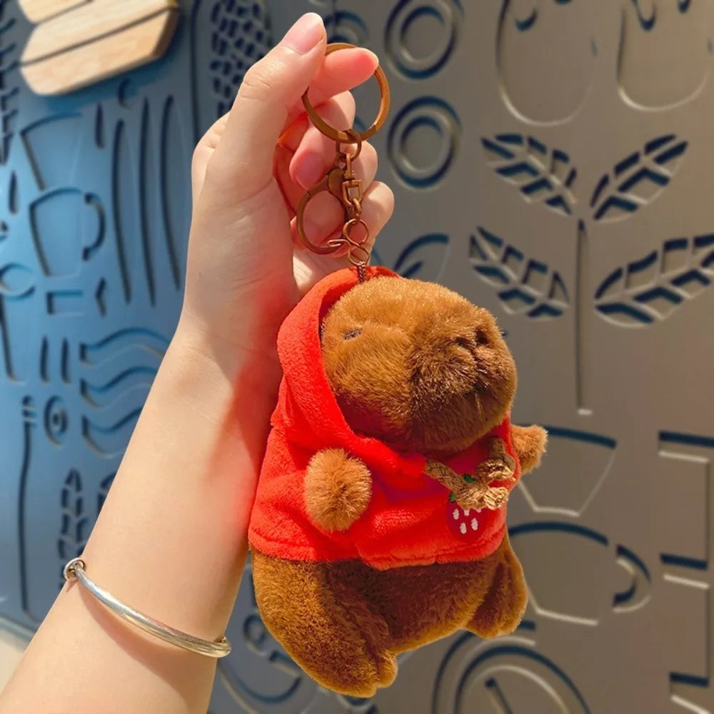 Cute Small Size Capybara Plush Toy with Wings Hoodie Simulation Capybara Doll Fluffty Toy Birthday Gifts
