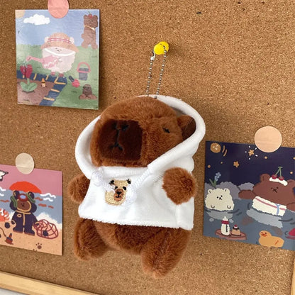Cute Small Size Capybara Plush Toy with Wings Hoodie Simulation Capybara Doll Fluffty Toy Birthday Gifts