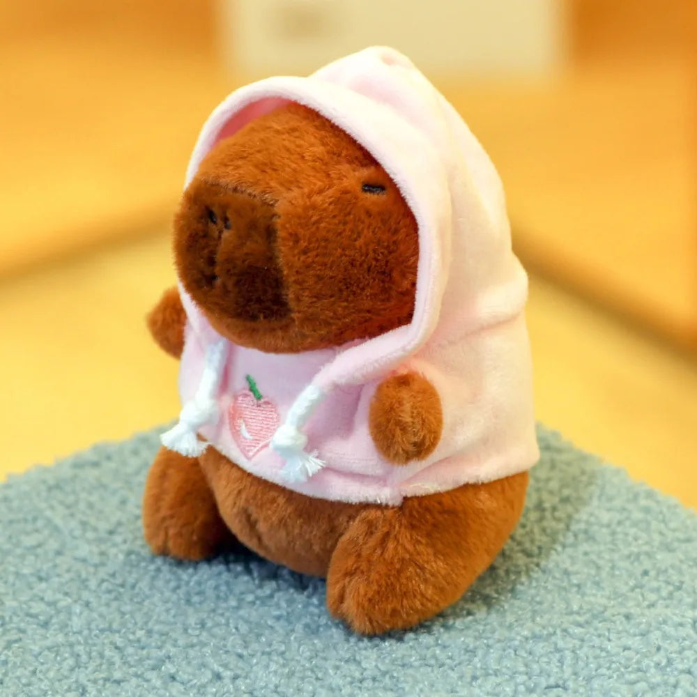 Cute Small Size Capybara Plush Toy with Wings Hoodie Simulation Capybara Doll Fluffty Toy Birthday Gifts