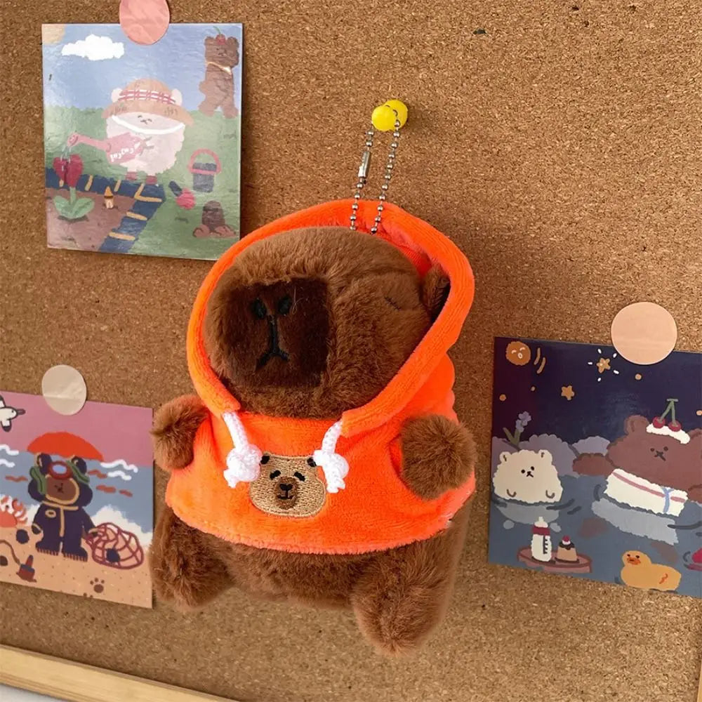 Cute Small Size Capybara Plush Toy with Wings Hoodie Simulation Capybara Doll Fluffty Toy Birthday Gifts