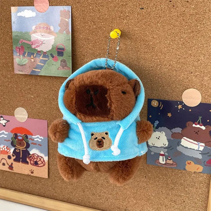 Cute Small Size Capybara Plush Toy with Wings Hoodie Simulation Capybara Doll Fluffty Toy Birthday Gifts