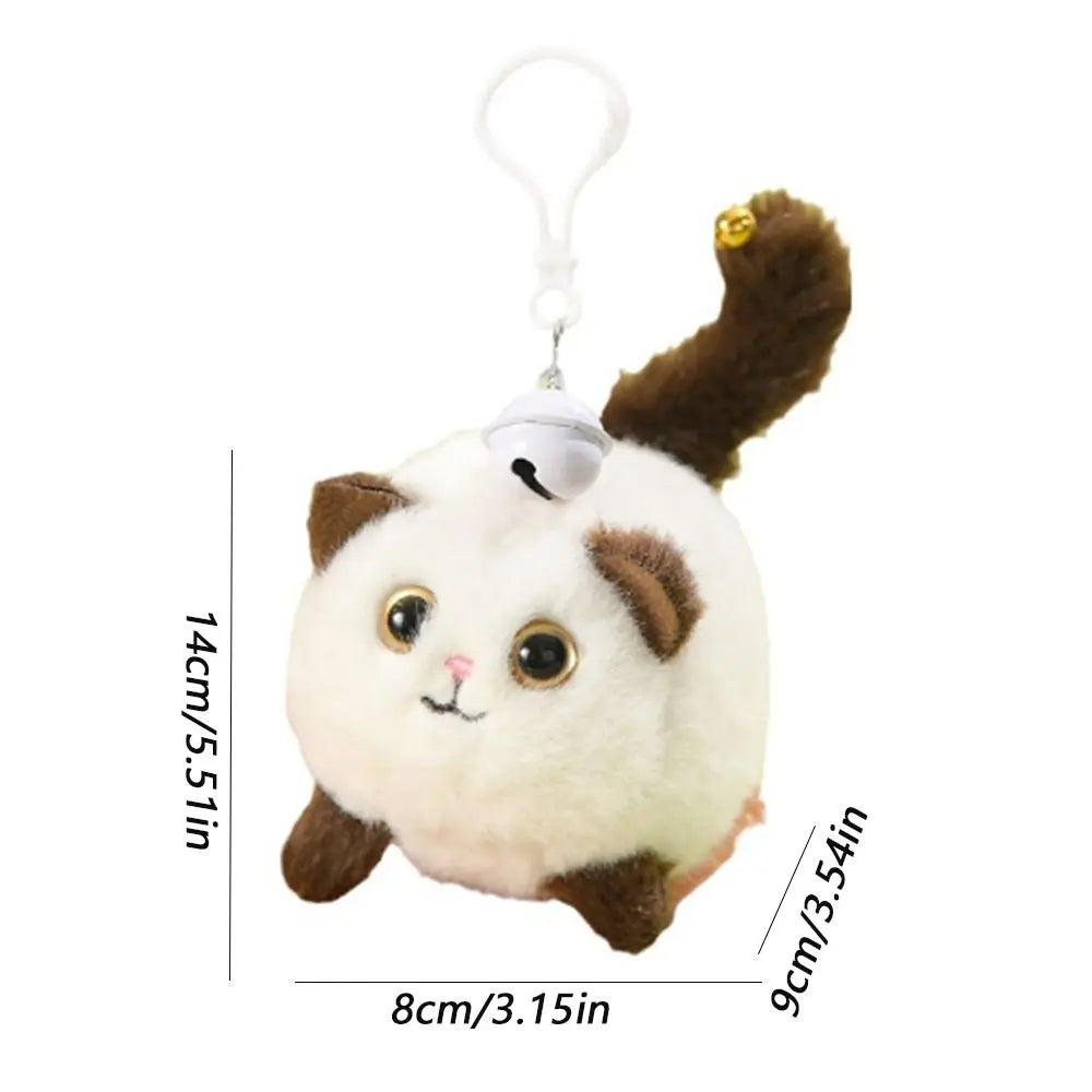 Panda Plush Tail Wagging Keychain Rabbit Pull String Plush Bag Ornament Stuffed Animals Lovely Kitten Doll Pendant